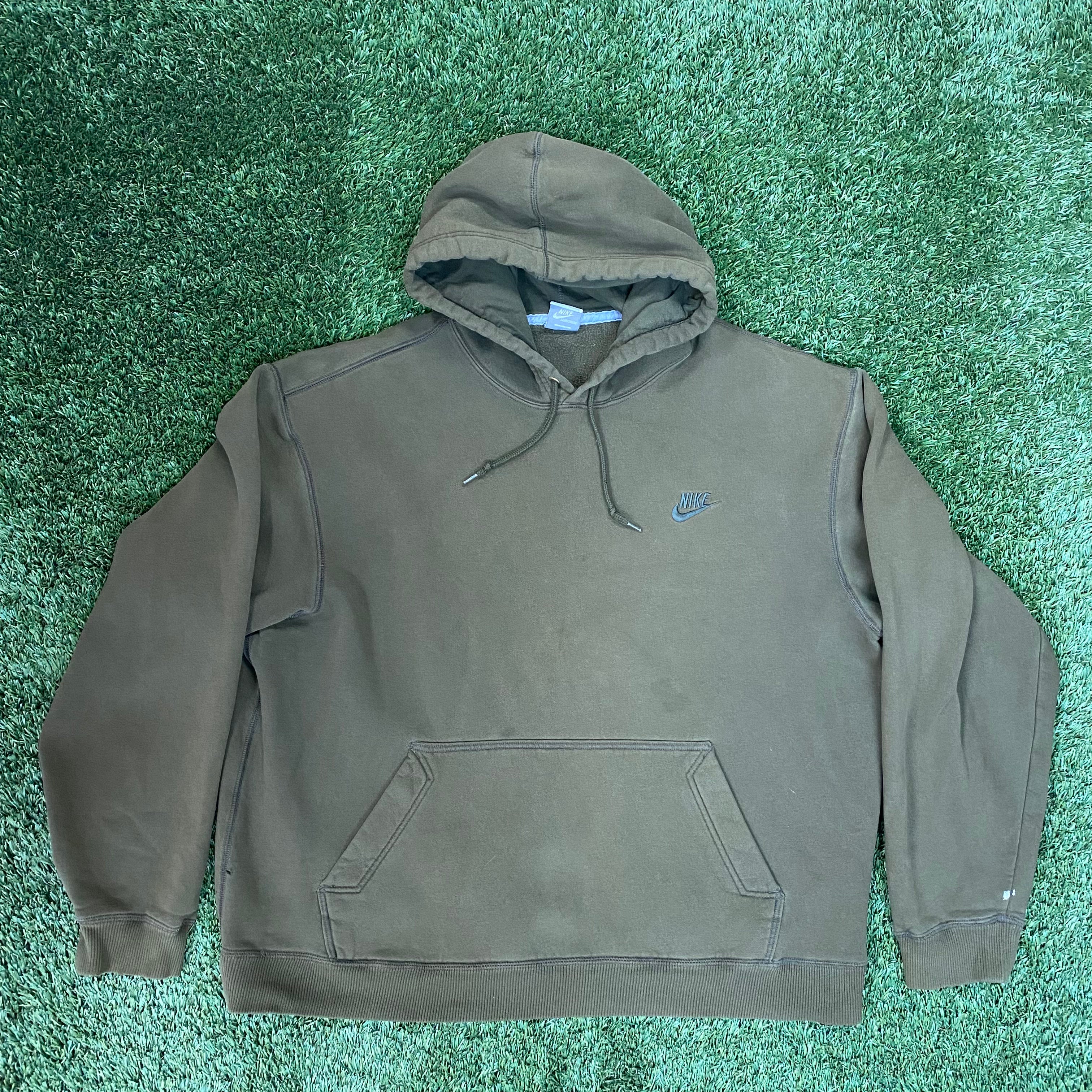 Nike Vintage Olive Green Hoodie, XL