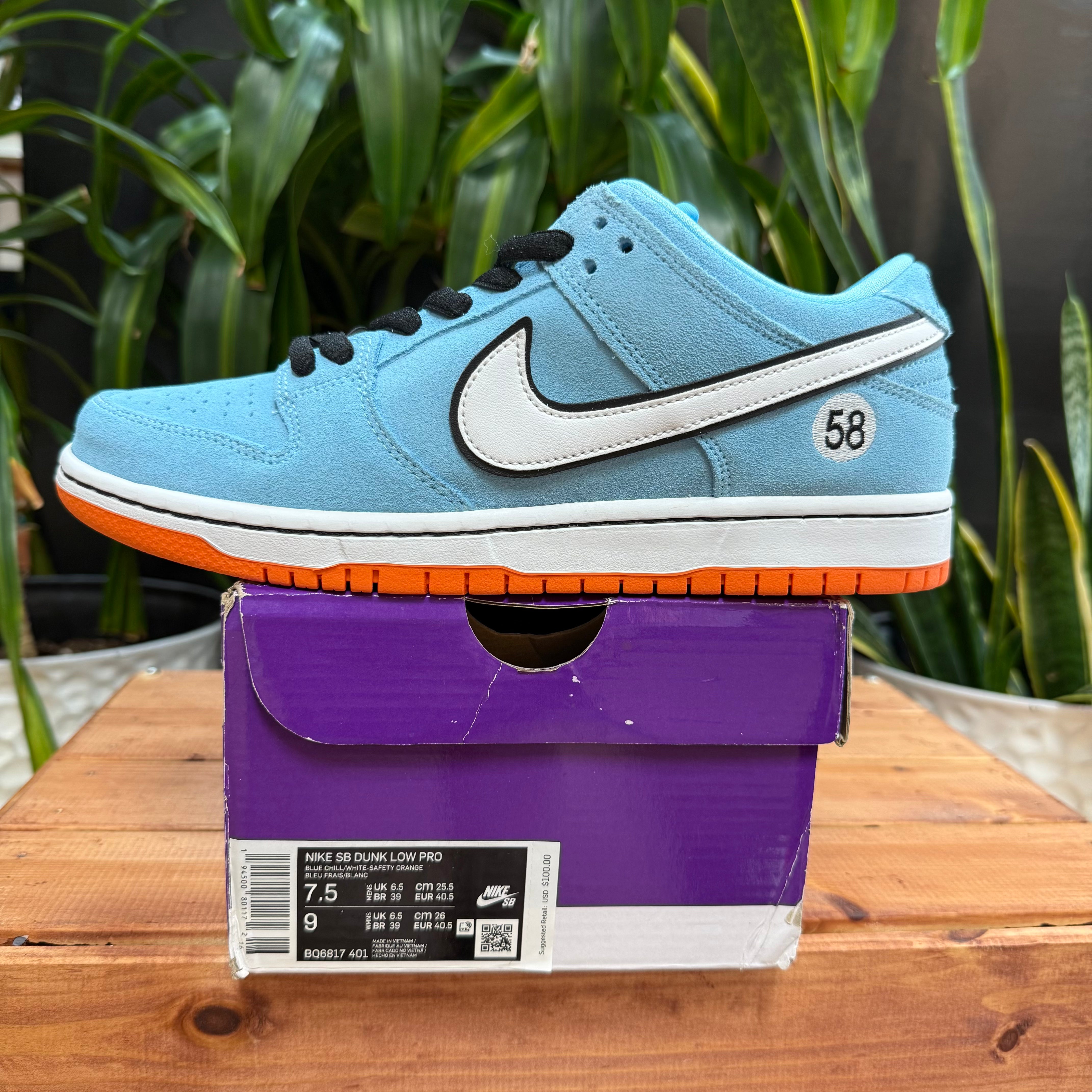 Nike SB Dunk Low Club 58 Gulf, Mens 7.5, W9