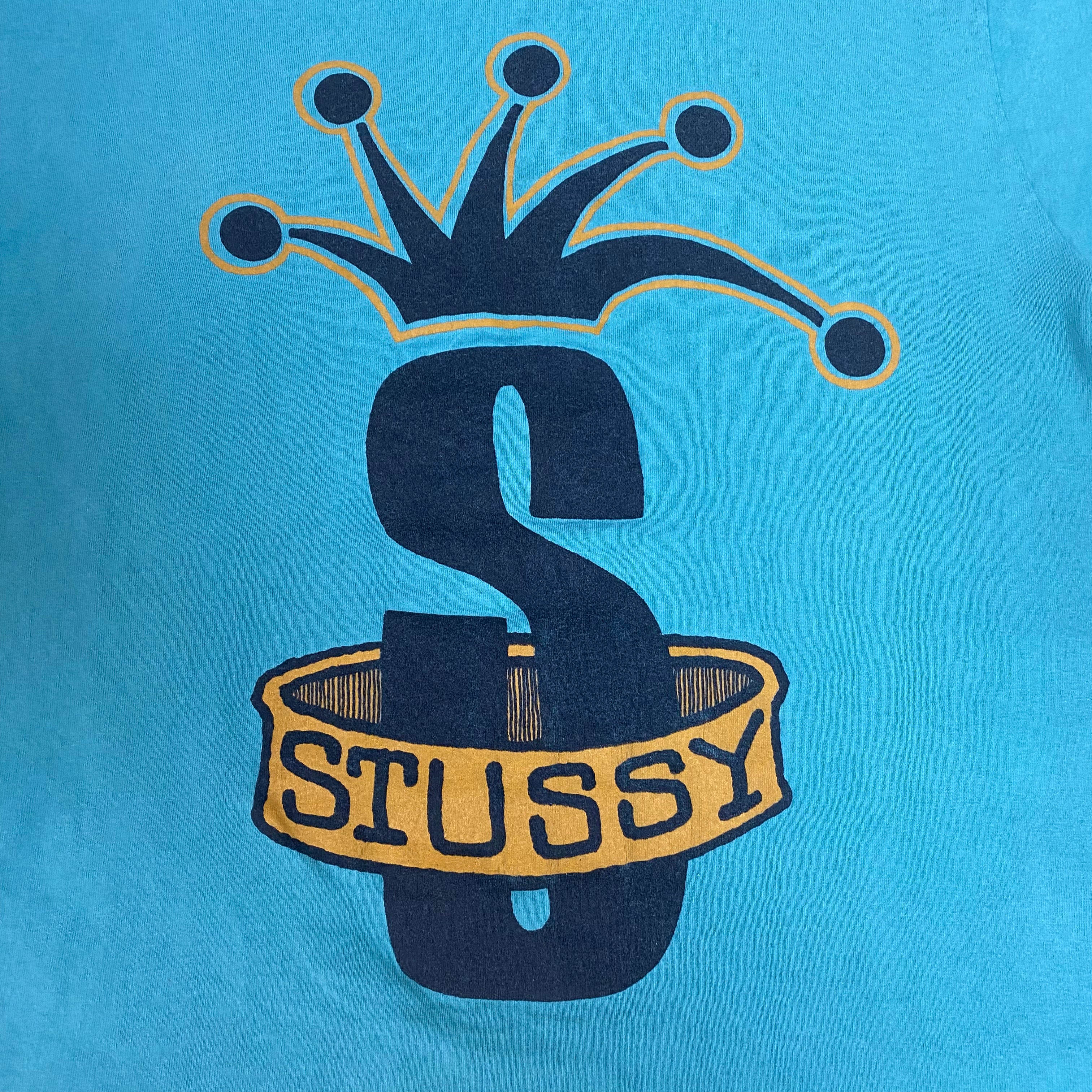 Vintage Stussy Jester Crown T-Shirt Single Stitch, Made in USA, Size L