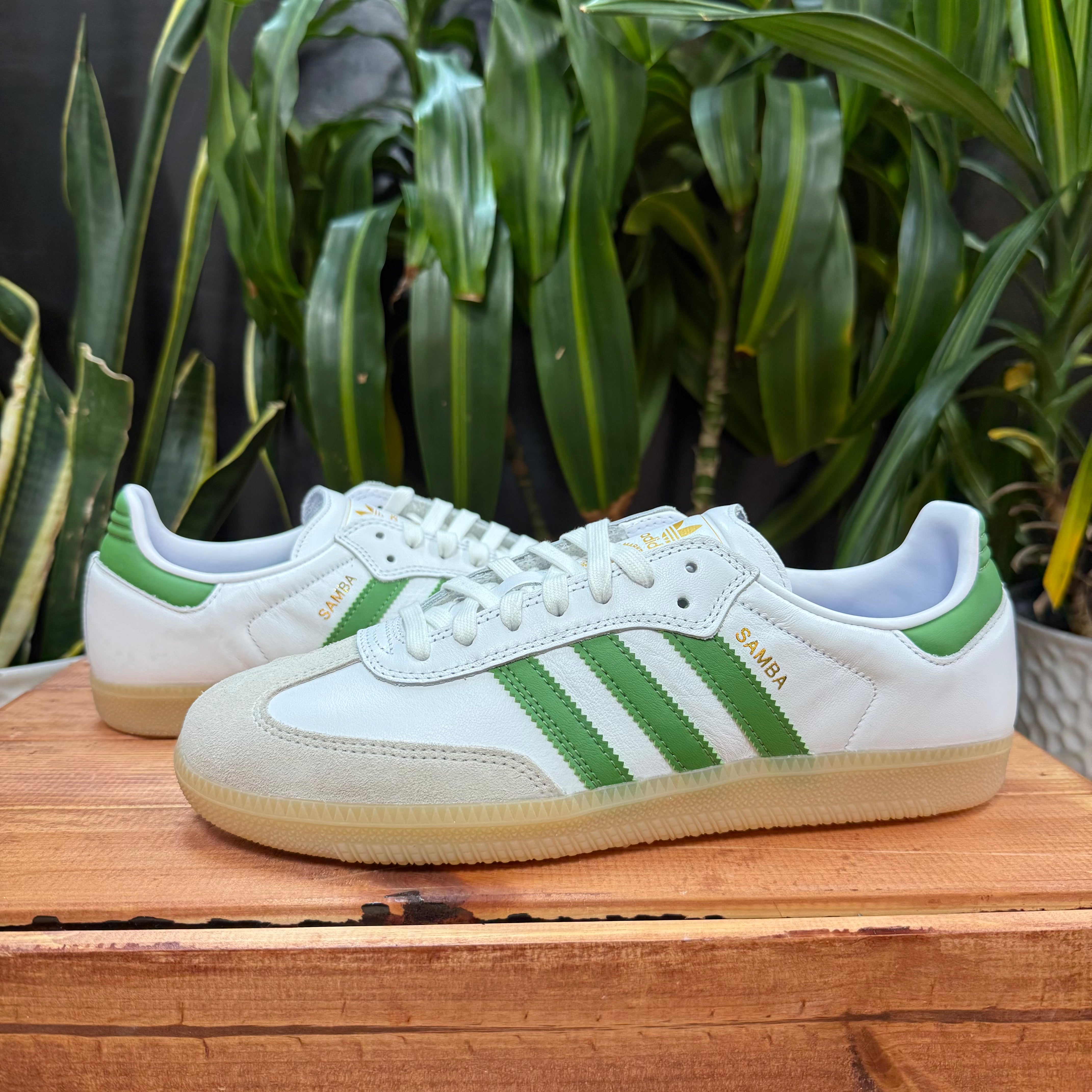 Adidas Samba ADV White/Crew Green, Mens 9, W10.5
