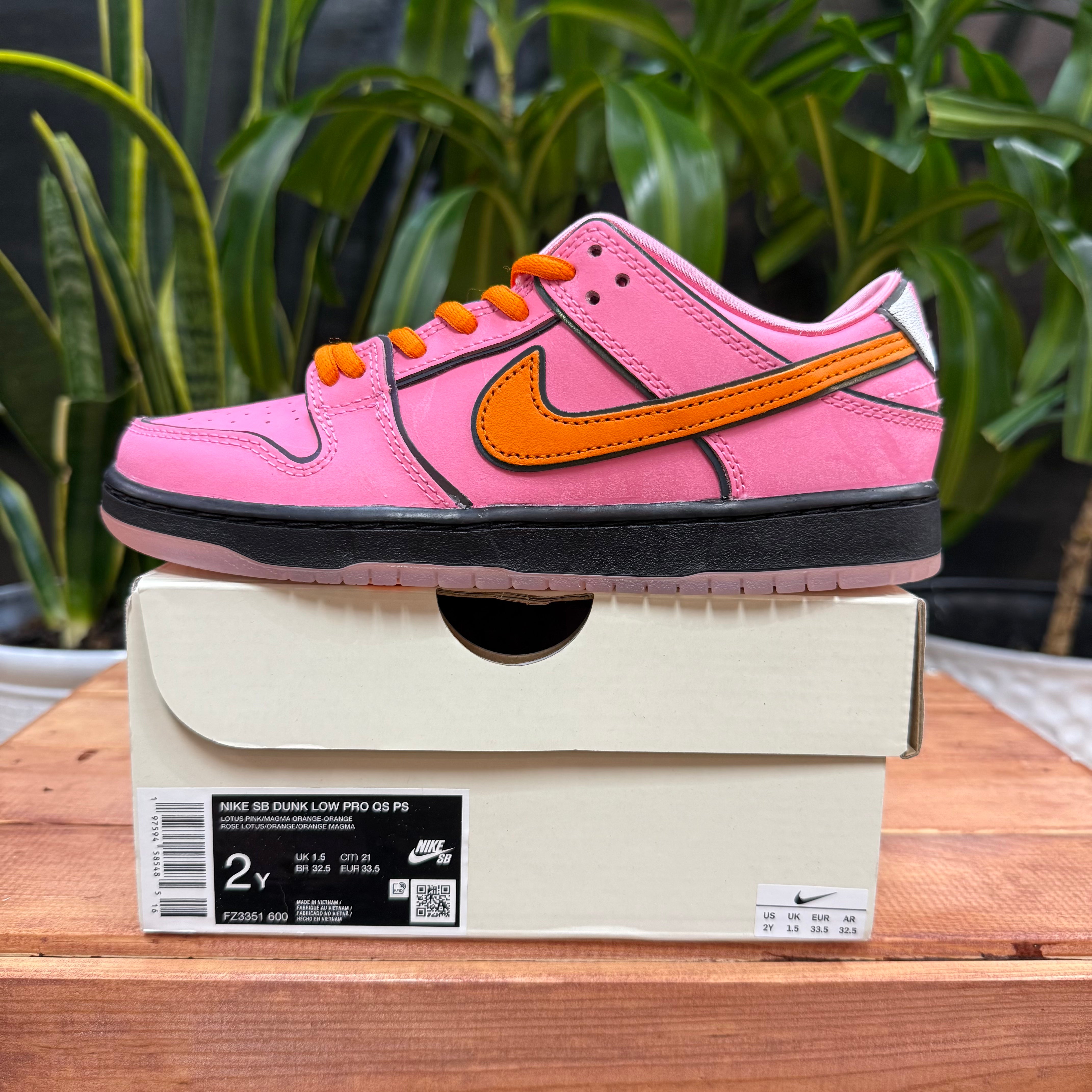 Nike SB Dunk Low x The Powerpuff Girls 'Blossom', 2Y, W3.5