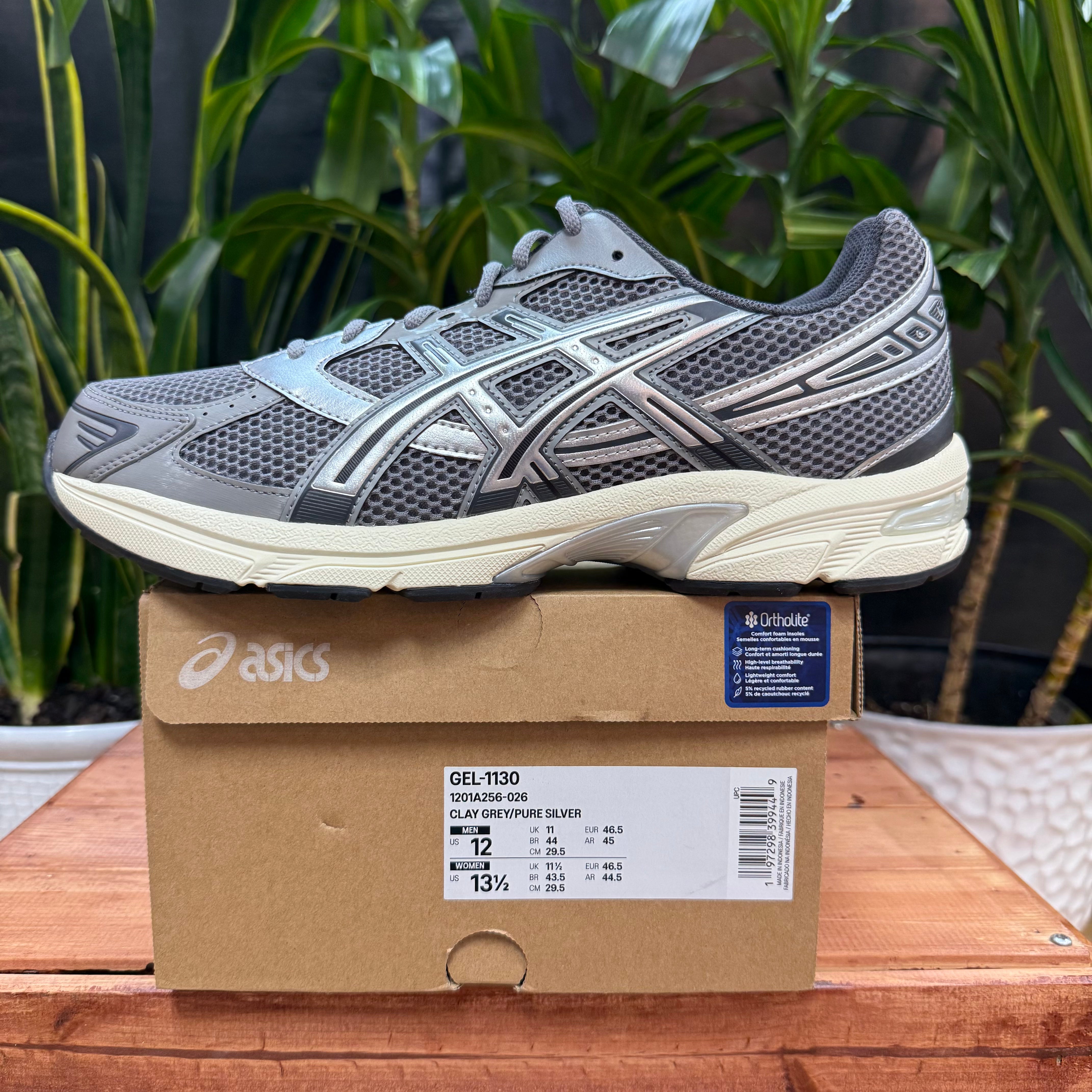 Asics GEL-1130 Clay Grey Pure Silver, Mens 12, W13.5