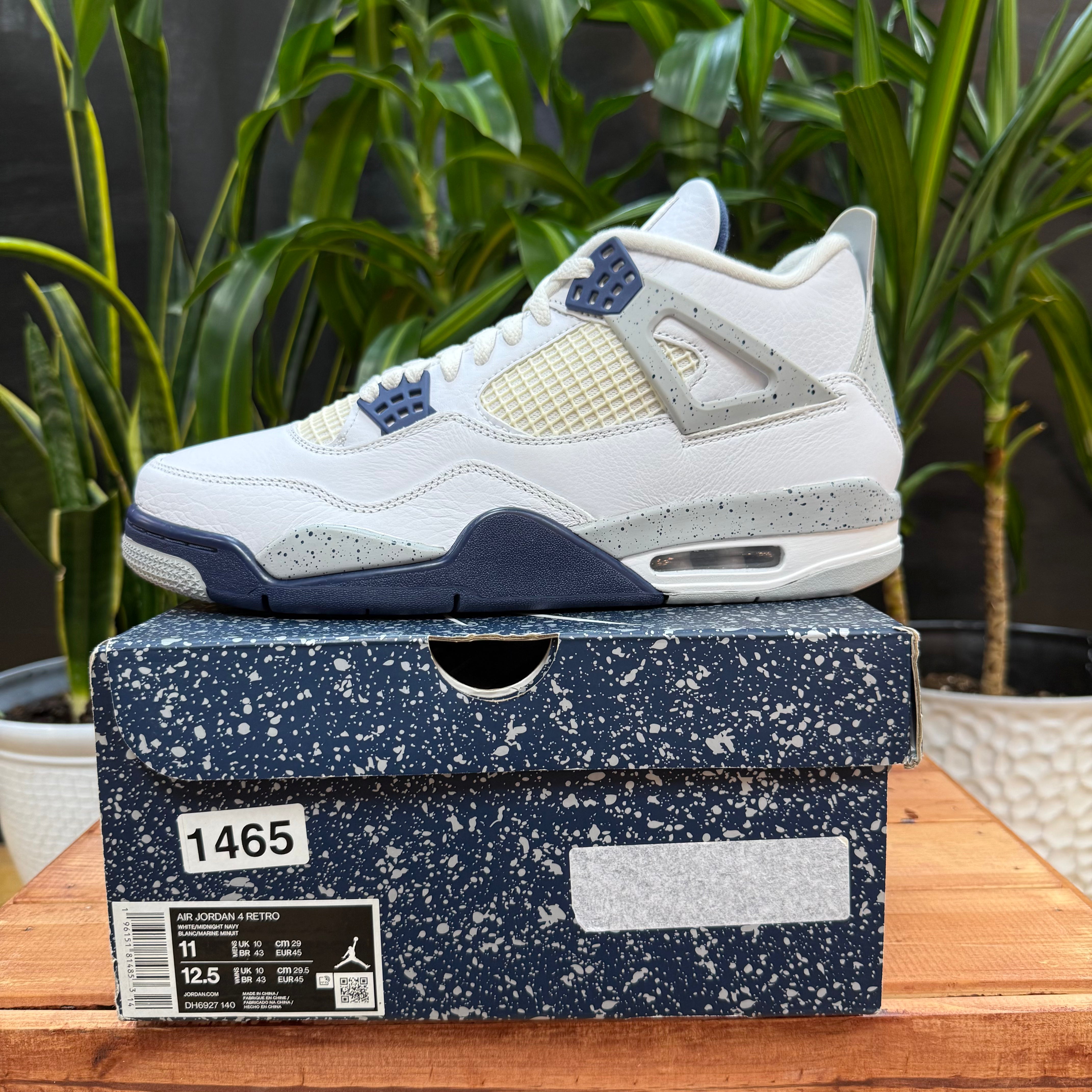 Jordan 4 Retro White Midnight Navy, Mens 11, W12.5