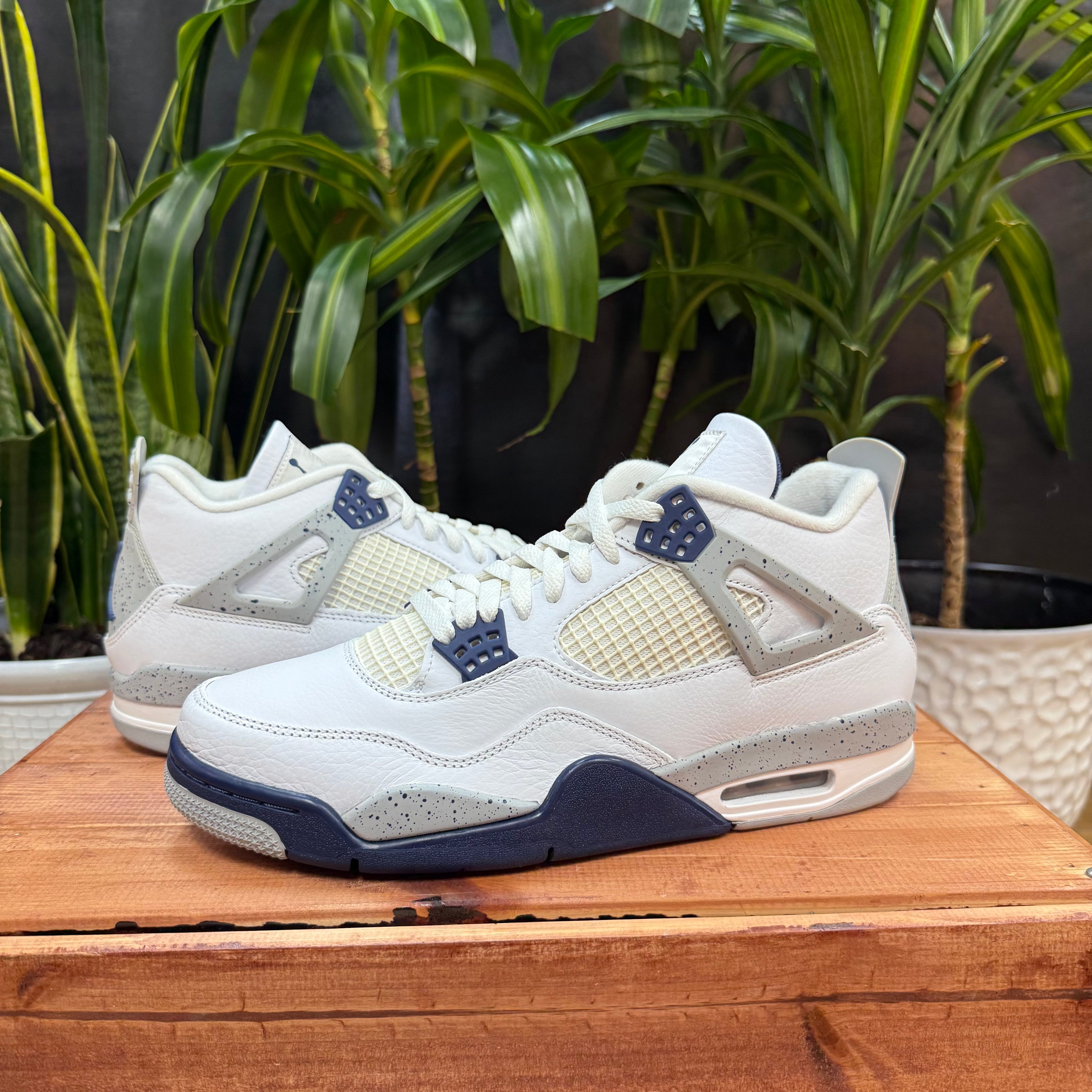 Jordan 4 Retro White Midnight Navy, Mens 11, W12.5
