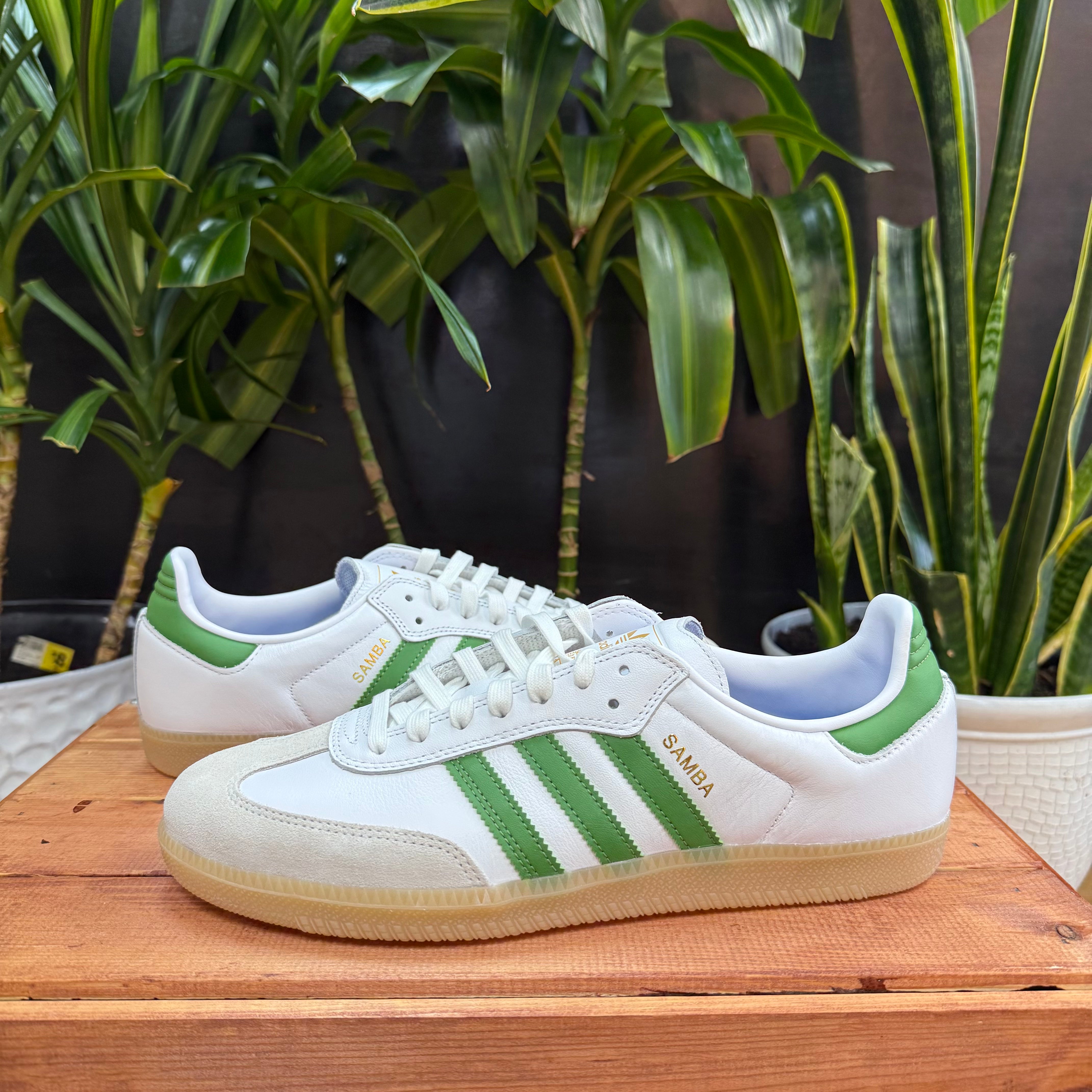 Adidas Samba ADV White/Crew Green, Mens 10, W11.5