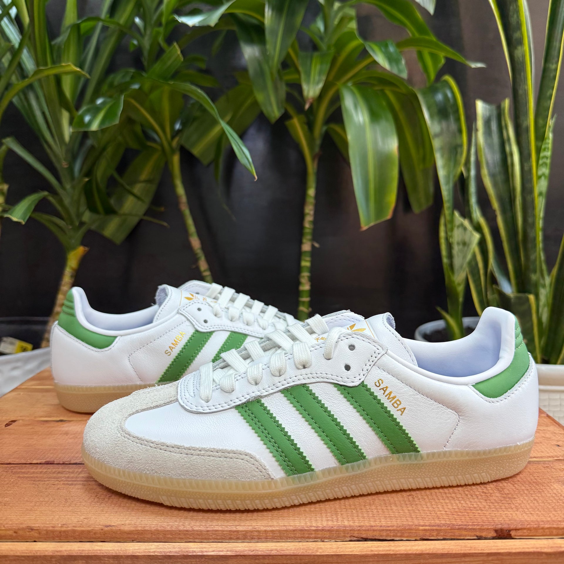 Adidas Samba ADV White/Crew Green, Mens 6, W7.5 - Banana Stand