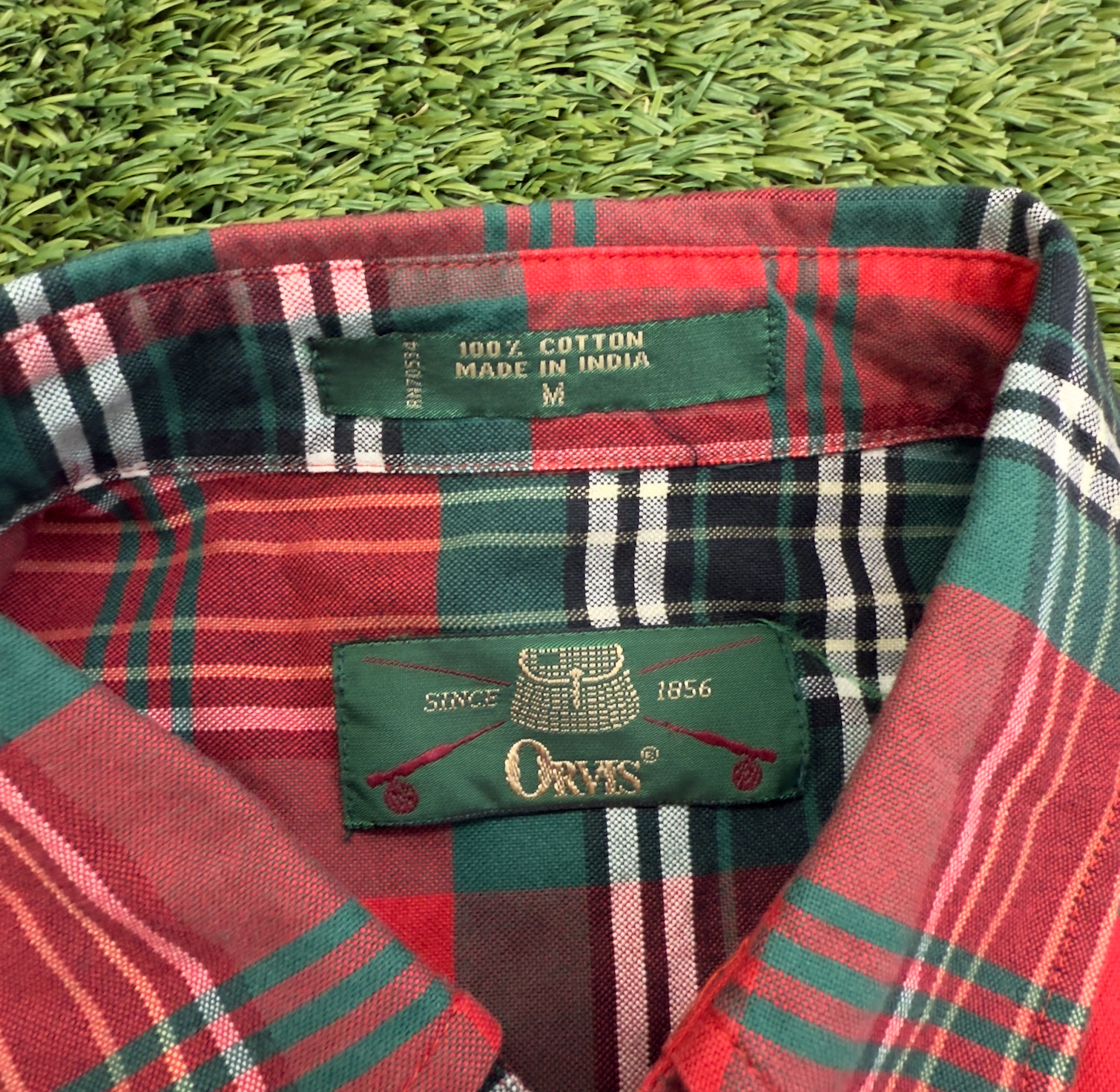 Vintage Orvis Plaid Button Down Shirt, M