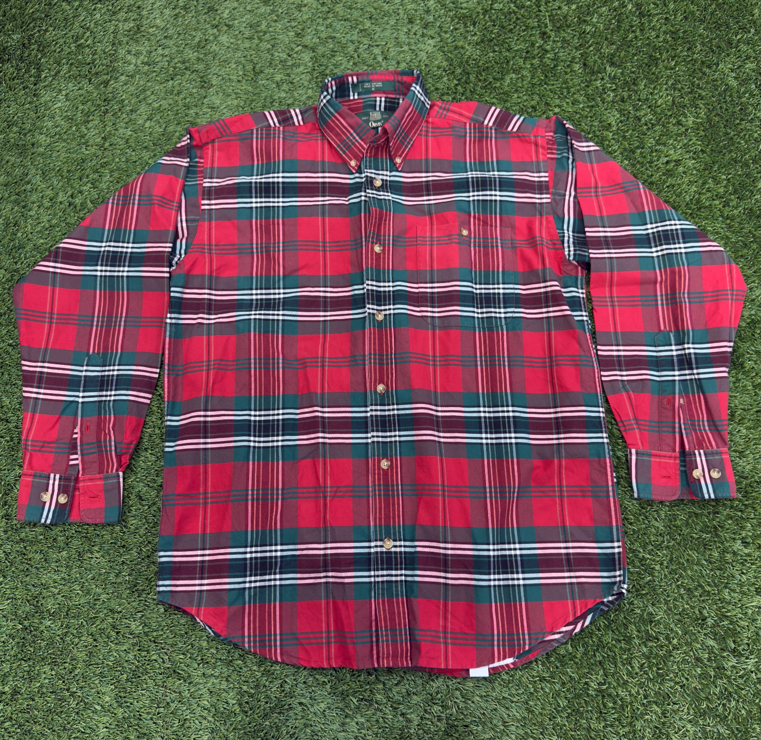 Vintage Orvis Plaid Button Down Shirt, M
