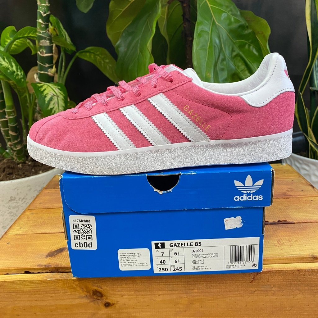 Adidas Gazelle 85 Pink Fusion, Mens 7, W8.5 - Banana Stand