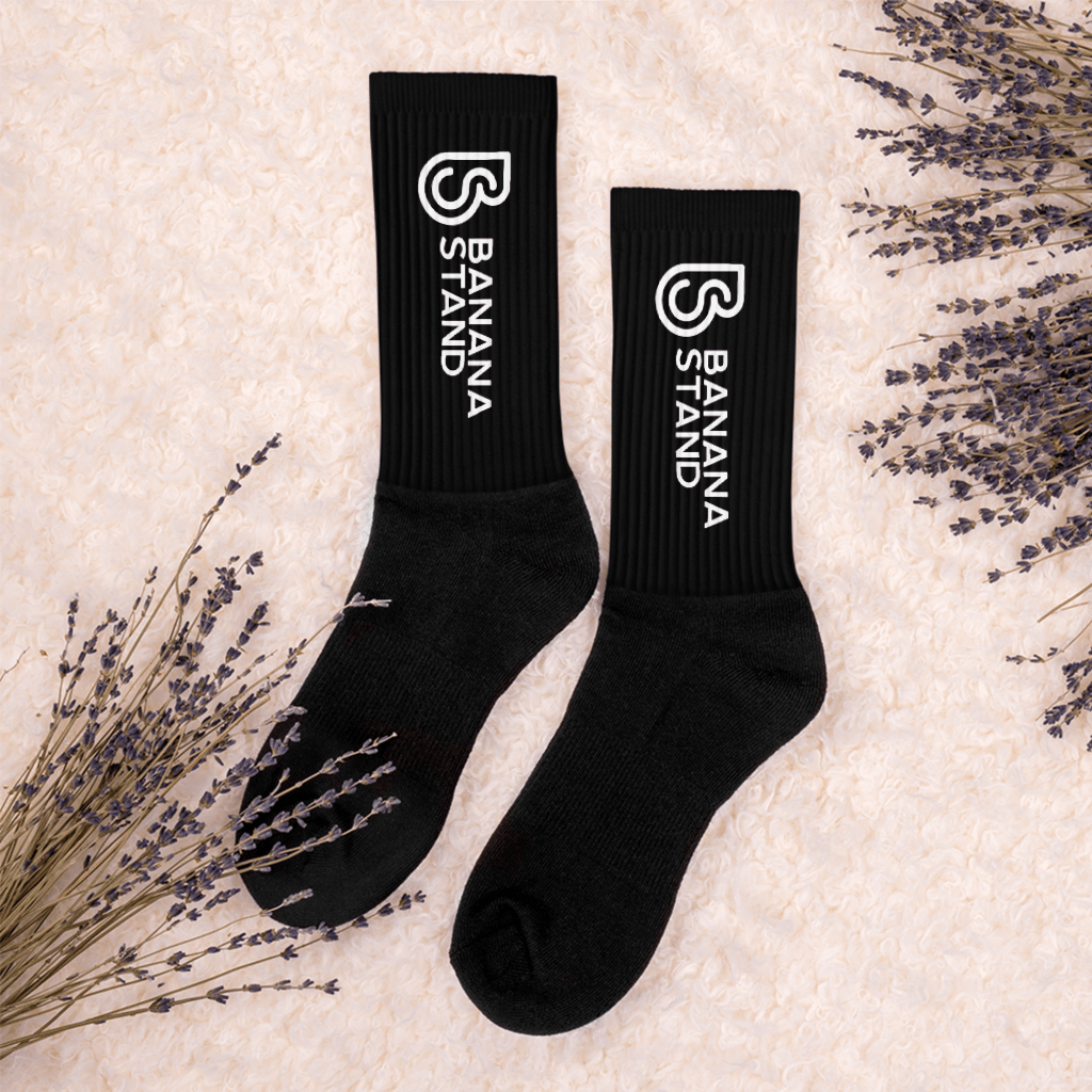 Banana Stand Black Socks with Logo - Banana Stand