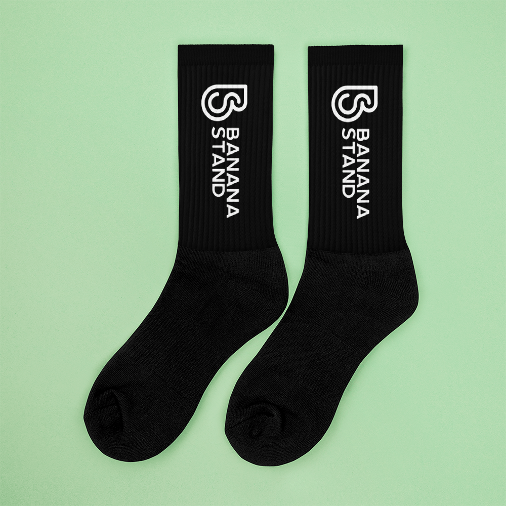 Banana Stand Black Socks with Logo - Banana Stand
