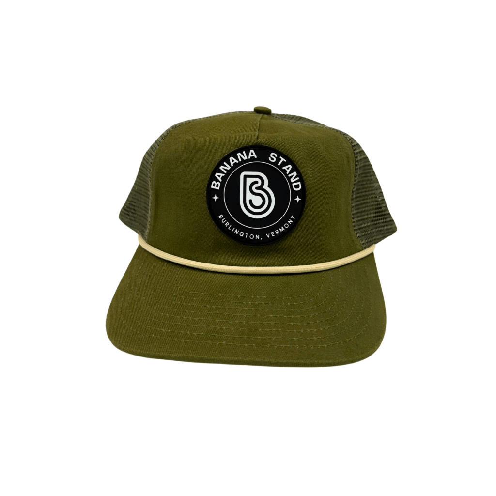 Banana Stand Green Trucker Hat With Burlington Patch - Banana Stand