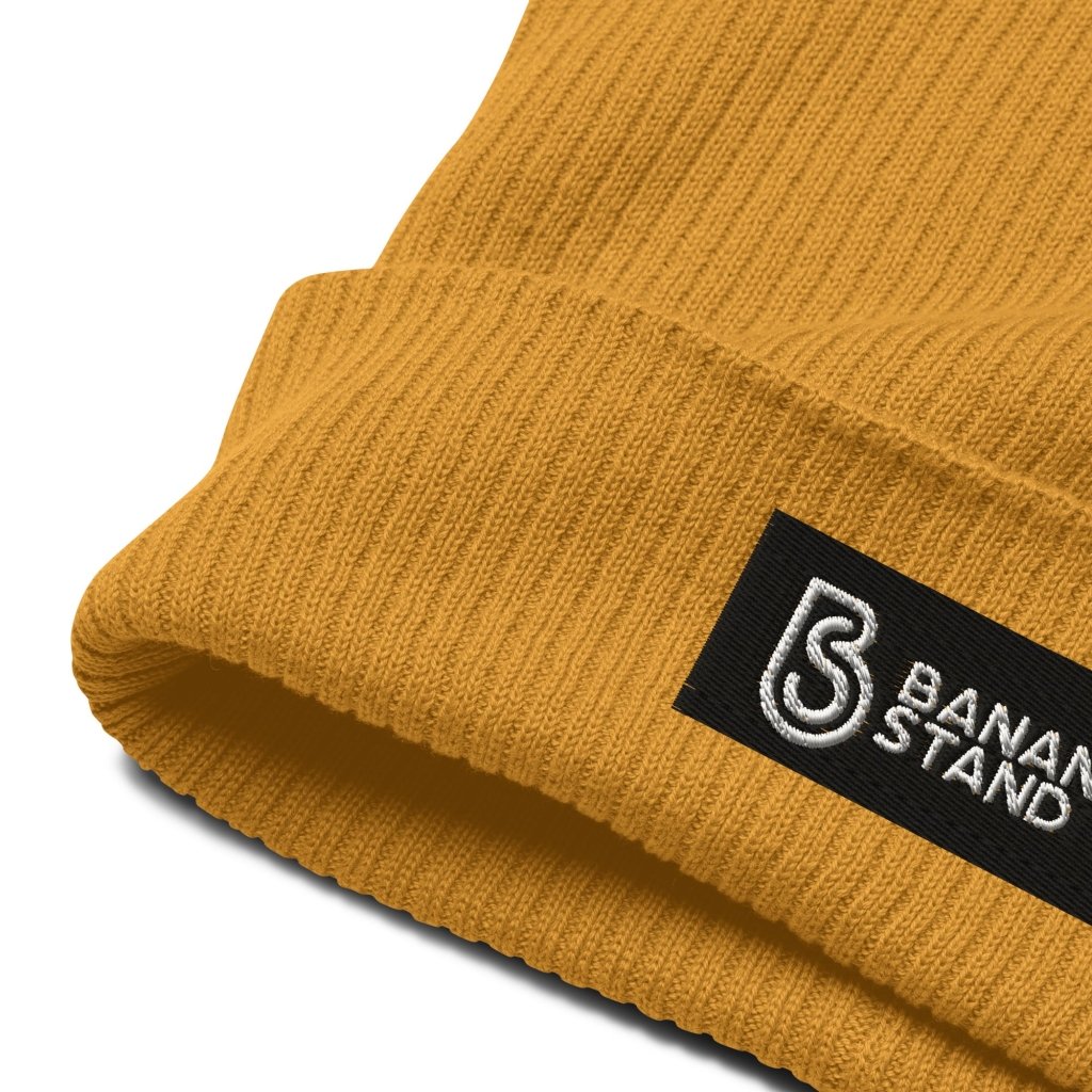 Banana Stand Organic Ribbed Box Logo Beanie, Gold - Banana Stand