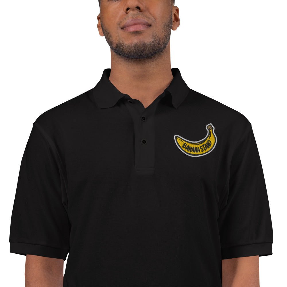 Banana Stand Polo Shirt, Banana Logo, Black - Banana Stand