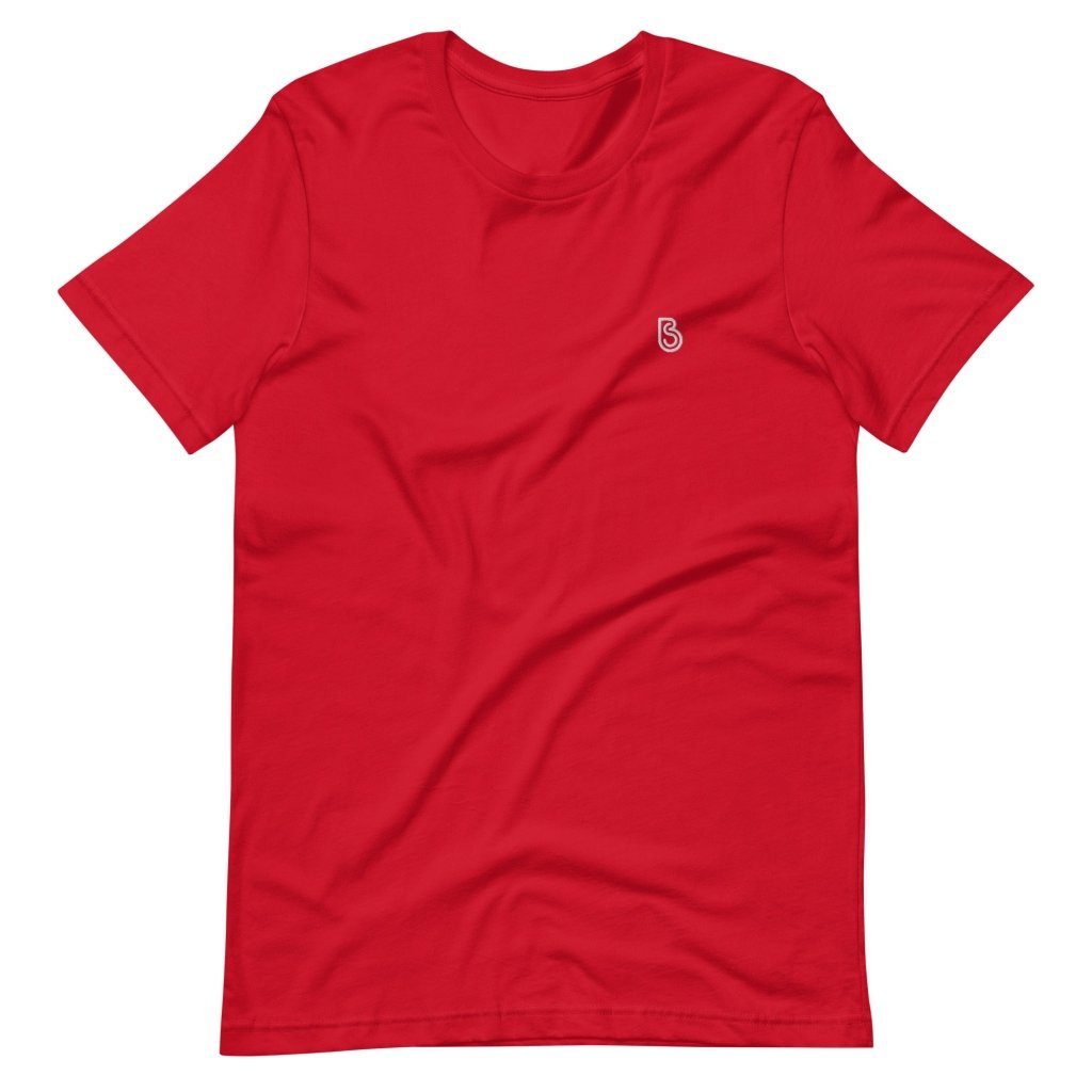 Embroidered BS T - shirt, Red - Banana Stand