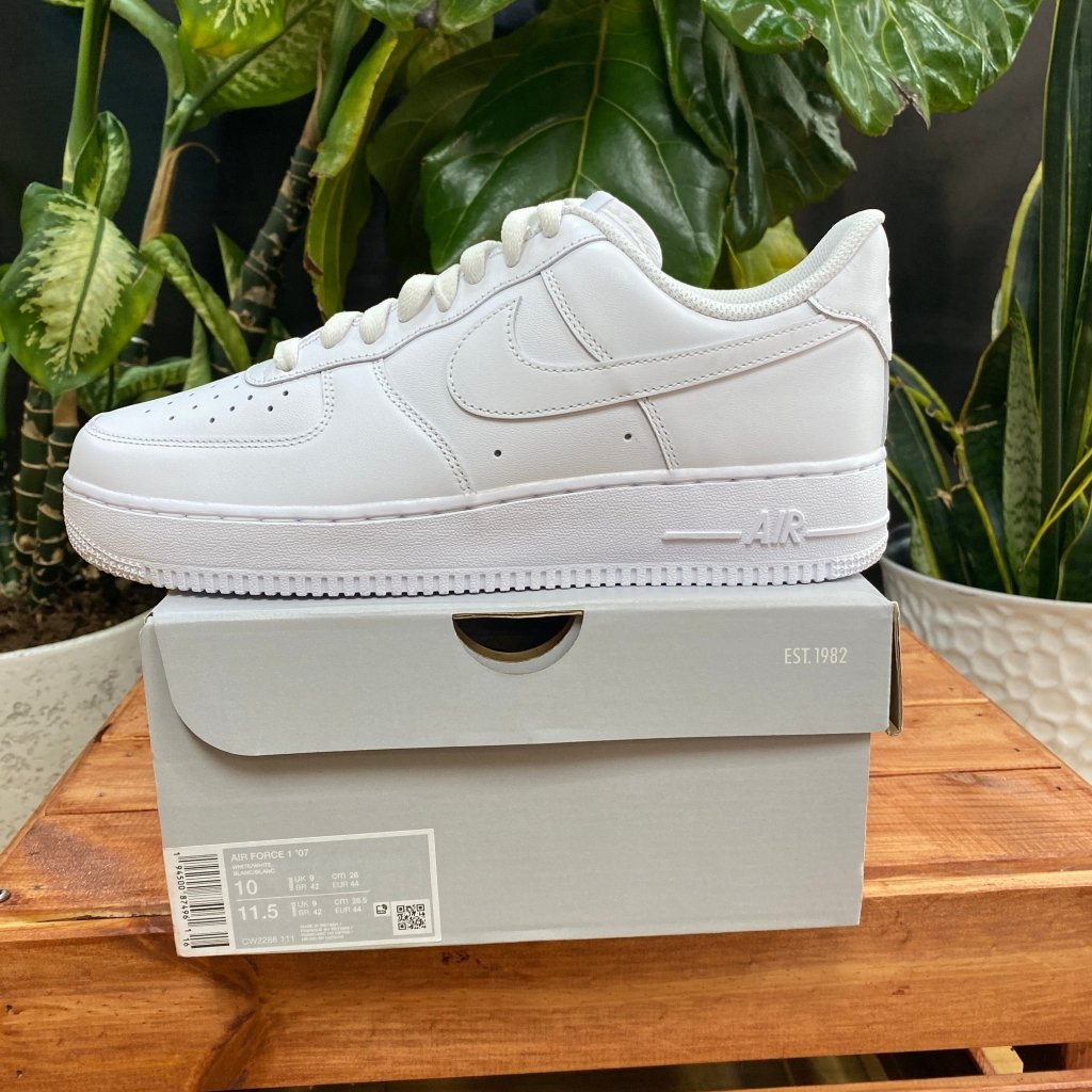 Nike Air Force 1 '07 - Triple White, Mens 10, W11.5 - Banana Stand