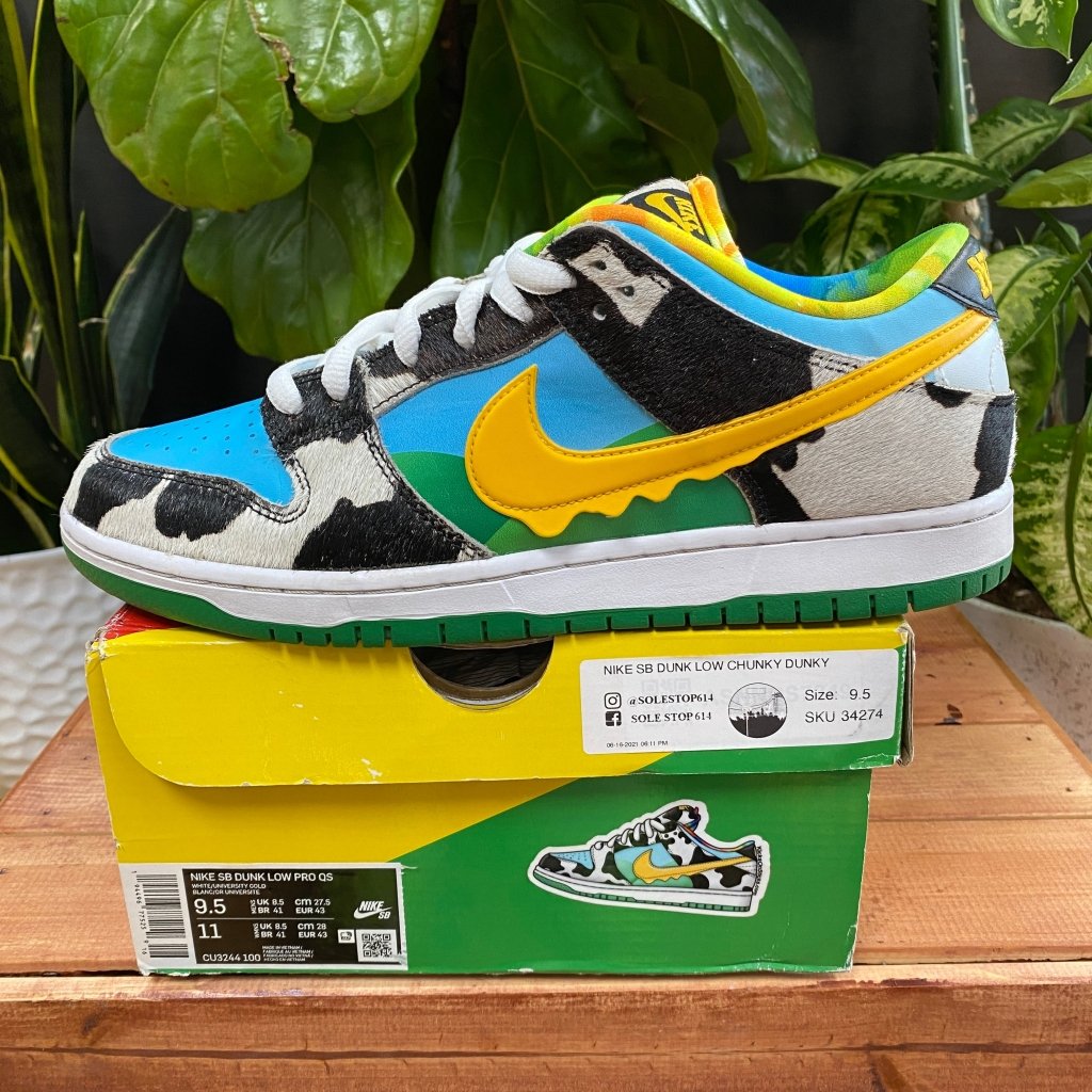 Nike Dunk Low SB x Ben & Jerry's Chunky Dunky, Size 9.5 - Banana Stand