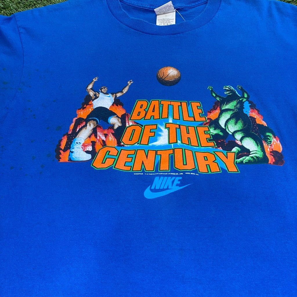 Nike Vintage 1992 Barkley vs. Godzilla Short Sleeve Shirt, XL - Banana Stand