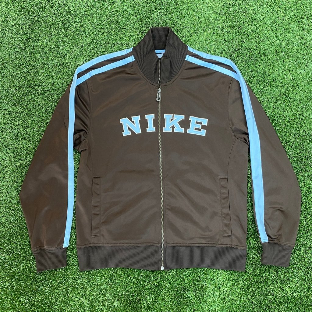 Nike Vintage Brown and Blue Track Zip Up Jacket, XXL - Banana Stand