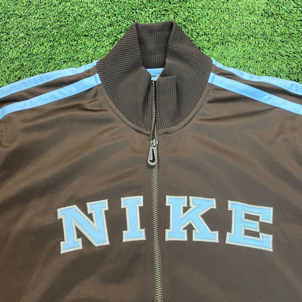 Nike Vintage Brown and Blue Track Zip Up Jacket, XXL - Banana Stand