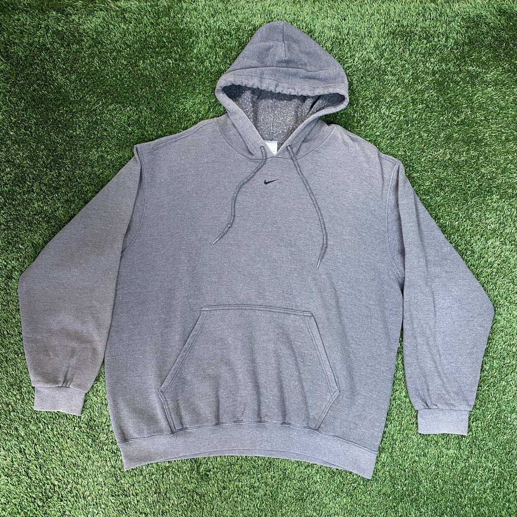 Nike Vintage Gray Center Swoosh Hoodie, XL - Banana Stand