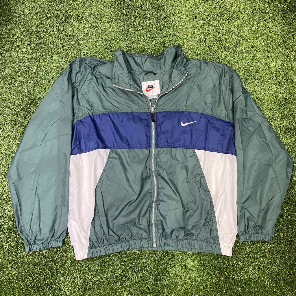 Nike Vintage Green and Blue Windbreaker, XXL - Banana Stand