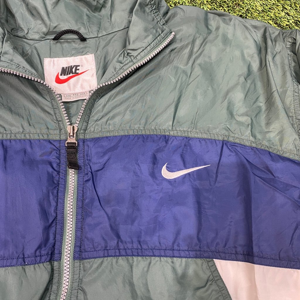 Nike Vintage Green and Blue Windbreaker, XXL - Banana Stand