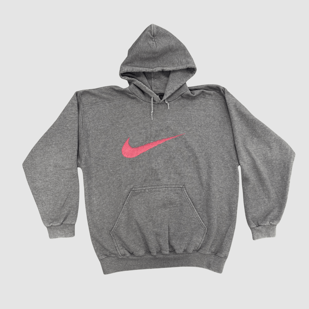 Nike Vintage Made in USA Gray Center Swoosh Hoodie, L - Banana Stand