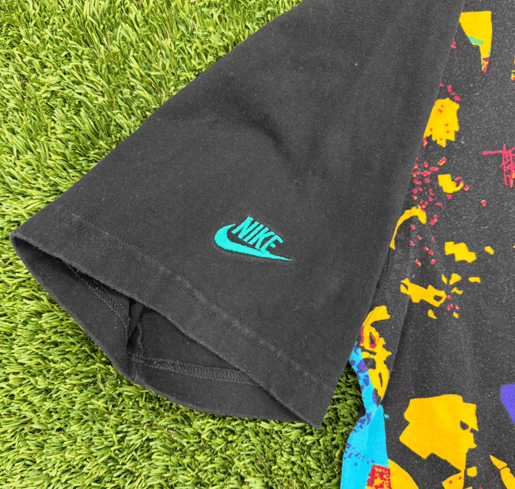 Nike Vintage Nike Flight Multi Colored Abstract Print Short Sleeve, L - Banana Stand