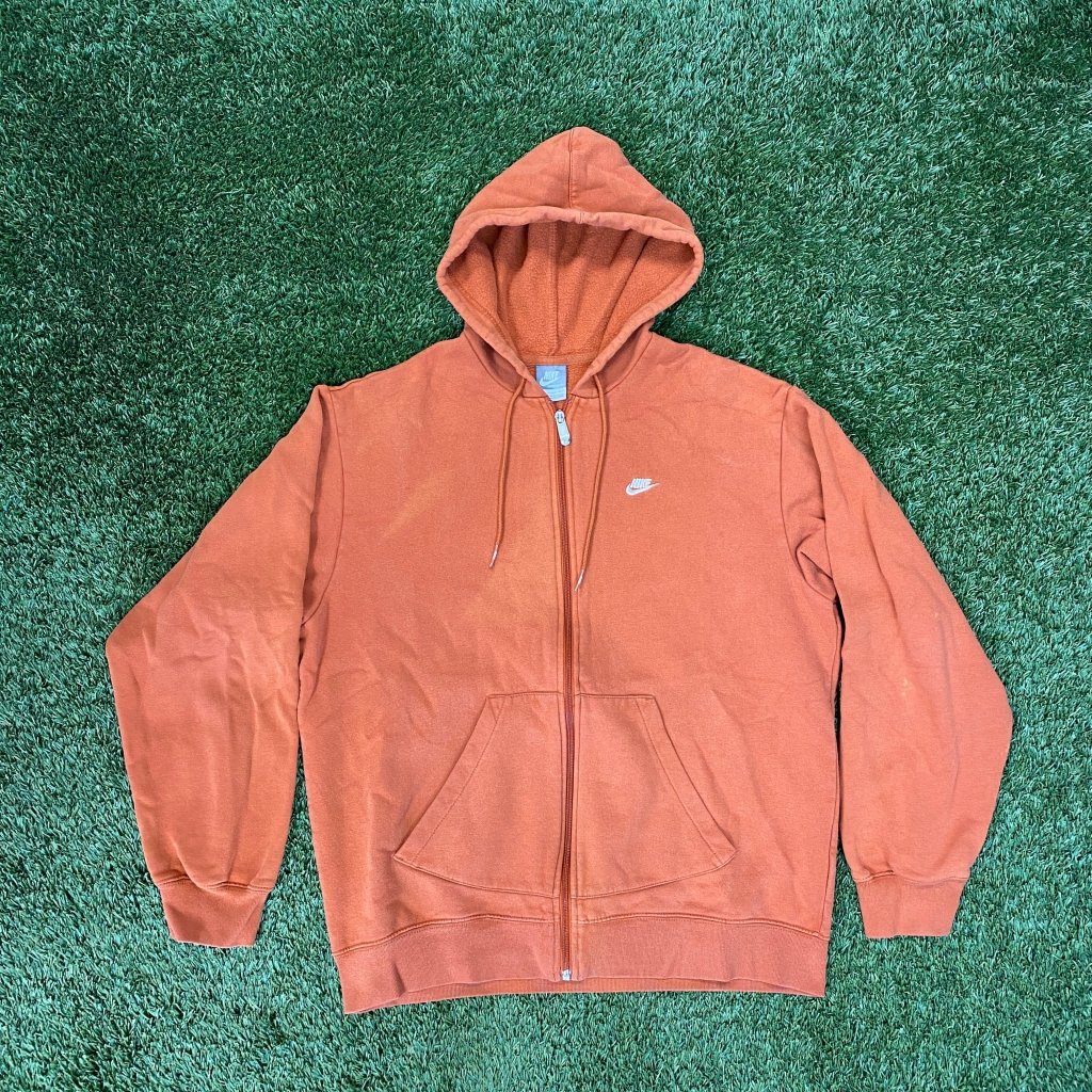 Nike Vintage Orange Zip Up Hoodie, L - Banana Stand