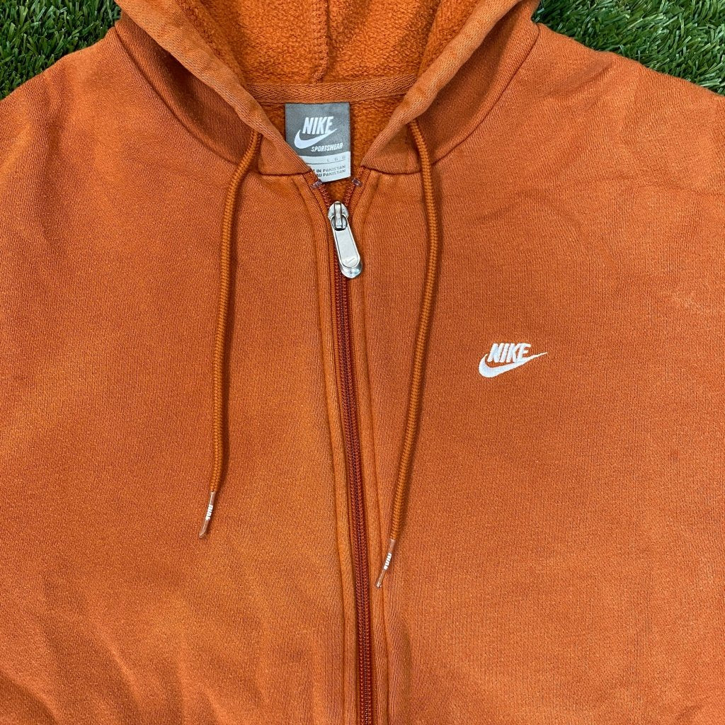 Nike Vintage Orange Zip Up Hoodie, L - Banana Stand