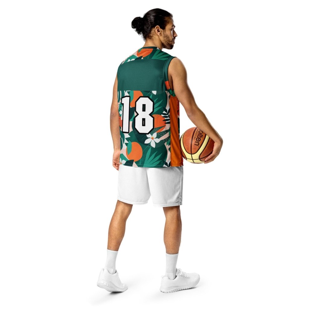 Orange Tropic Recycled Basketball Jersey - Banana Stand