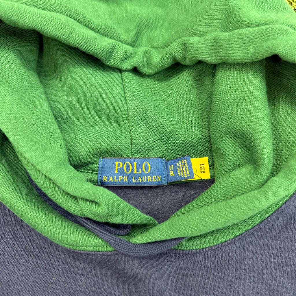 Polo Ralph Lauren Navy Colorblock Basketball Polo Bear Hoodie, L - Banana Stand