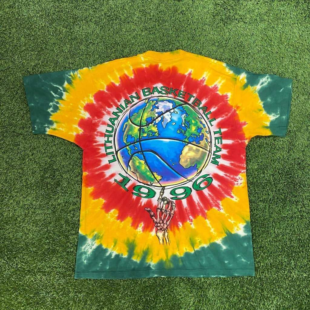 Vintage 1996 Lithuanian Basketball Team X Grateful Dead Tie Dye Shirt - Banana Stand