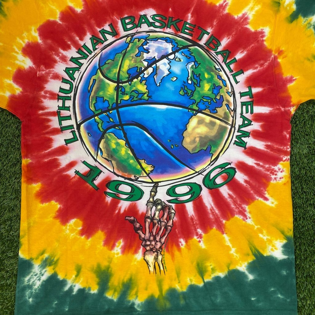 Vintage 1996 Lithuanian Basketball Team X Grateful Dead Tie Dye Shirt - Banana Stand