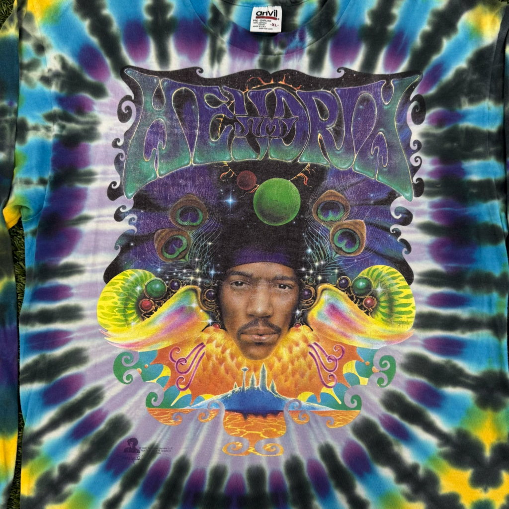 Vintage 1997 Jimi Hendrix Tie Dye Long Sleeve, Double Sided, XL - Banana Stand