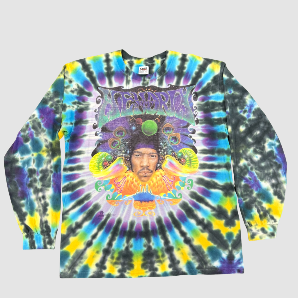 Vintage 1997 Jimi Hendrix Tie Dye Long Sleeve, Double Sided, XL - Banana Stand