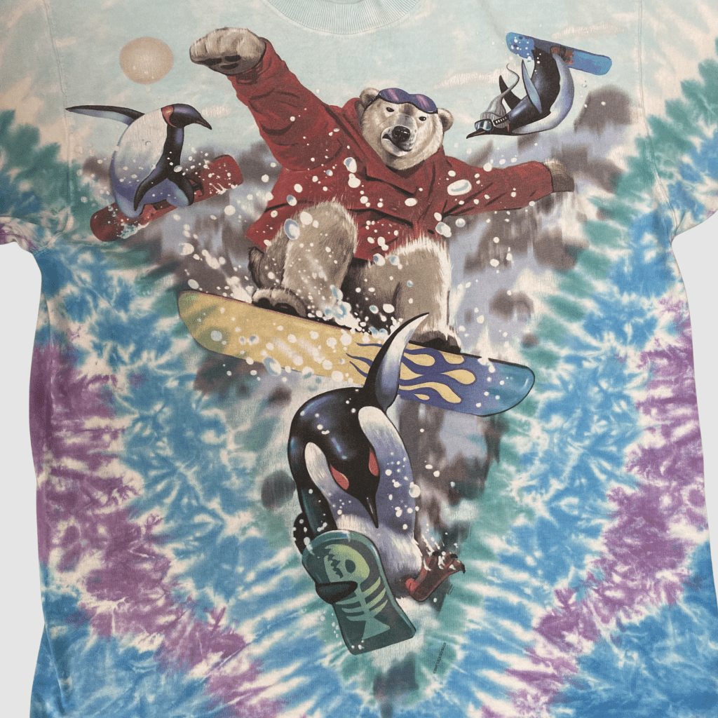 Vintage '97 Liquid Blue Animals Snowboarding, L - Banana Stand