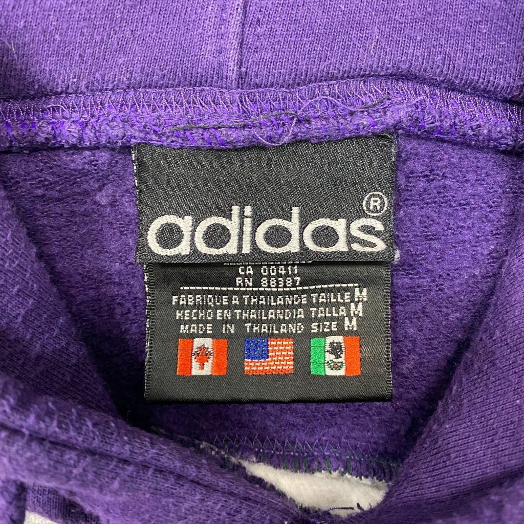 Vintage Adidas Green and Purple Hoodie, M - Banana Stand