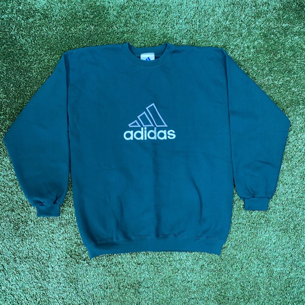 Vintage Adidas Green Crewneck, L - Banana Stand