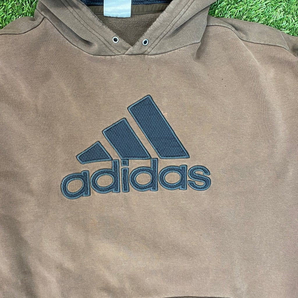 Vintage Adidas Hoodie Brown, XXL - Banana Stand