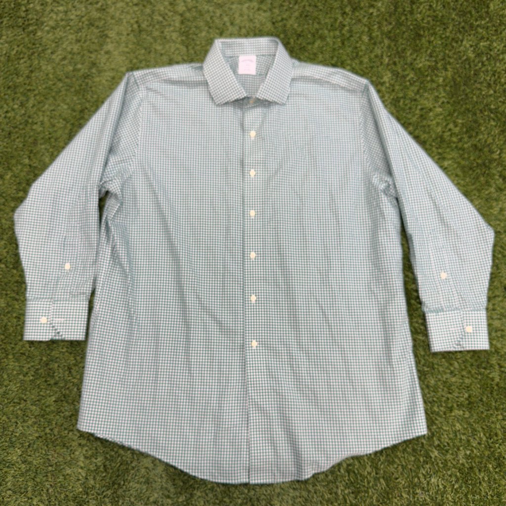 Vintage Brooks Brothers Green Checked Shirt, XXL - Banana Stand