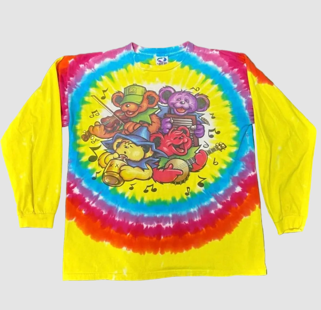 Vintage Grateful Dead Dancing Bears Long Sleeve, L - Banana Stand