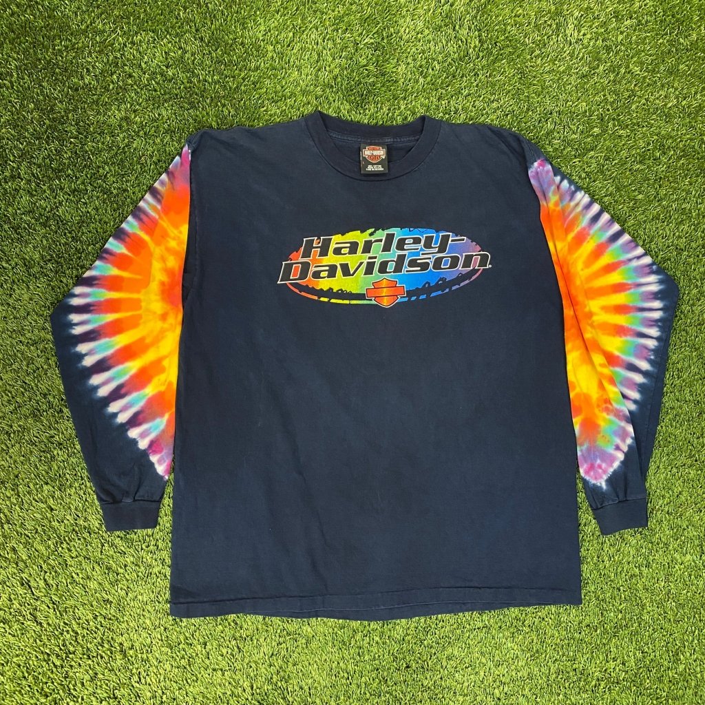 Vintage Harley Davidson Tie Dye Long Sleeve, L - Banana Stand