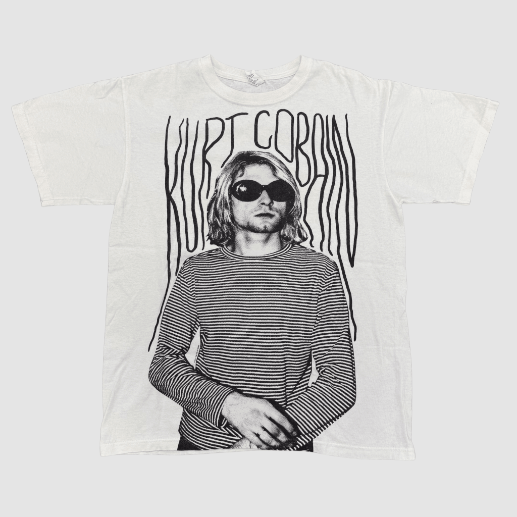 Vintage Kurt Cobain Shirt, White M - Banana Stand