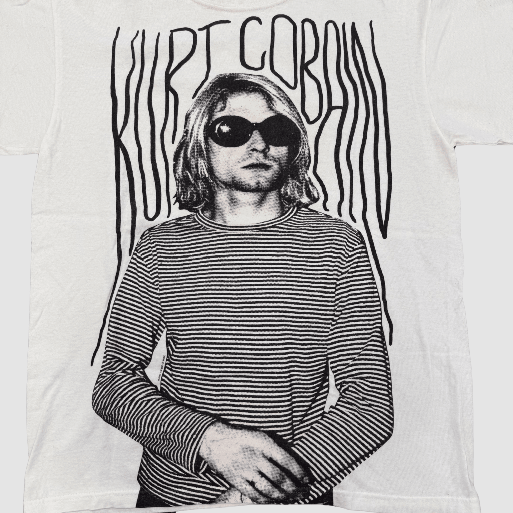 Vintage Kurt Cobain Shirt, White M - Banana Stand