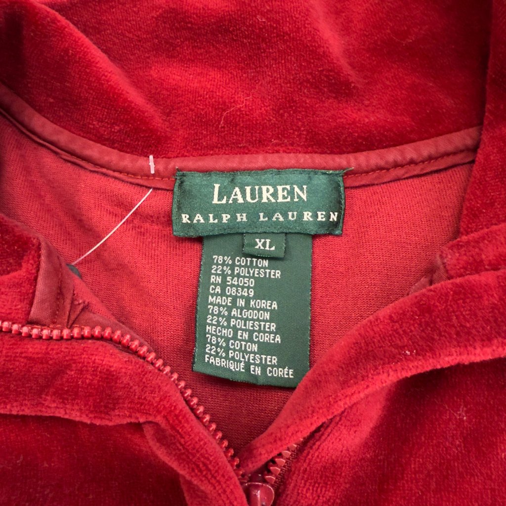 Vintage Lauren Ralph Lauren Red Quarter Zip, XL - Banana Stand