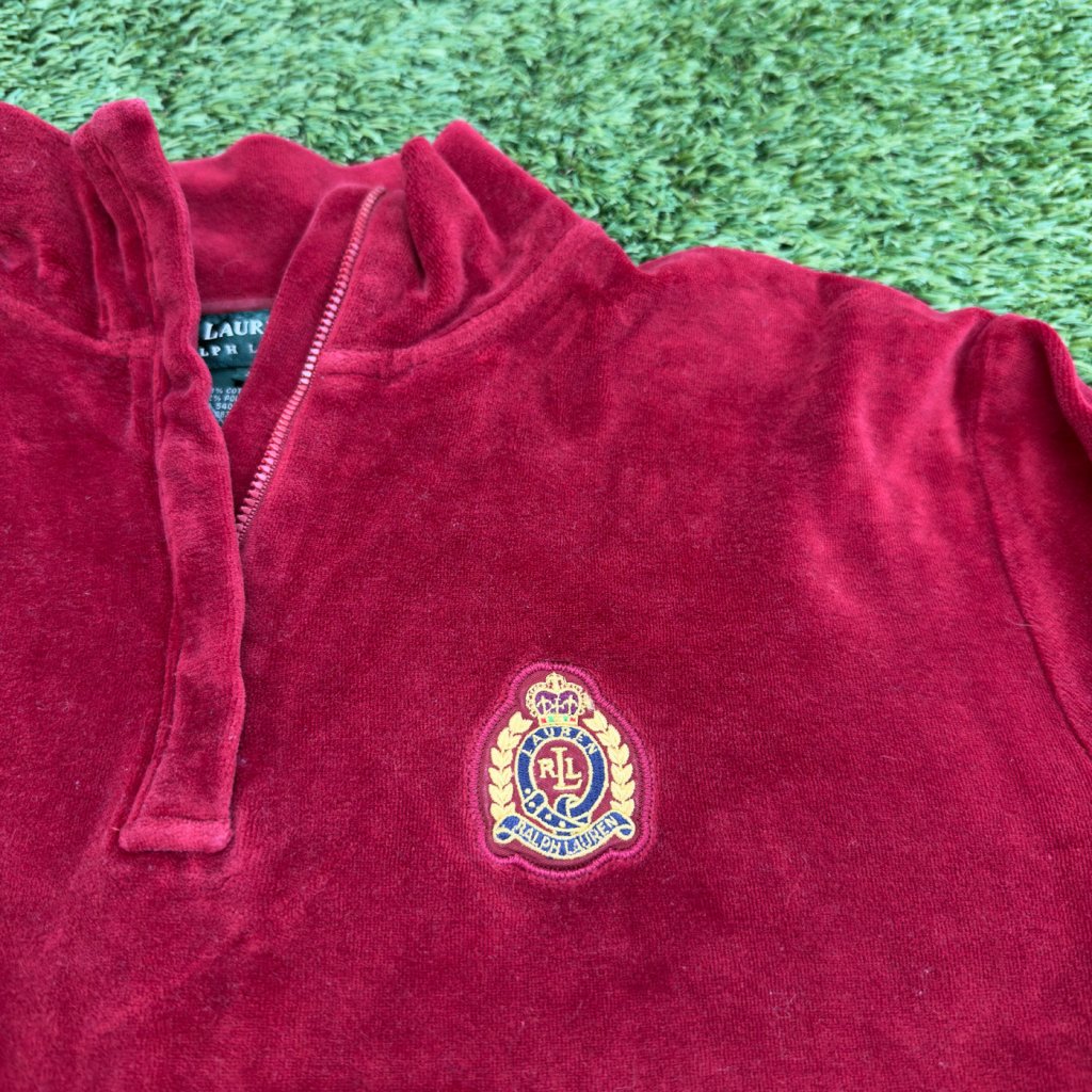 Vintage Lauren Ralph Lauren Red Quarter Zip, XL - Banana Stand