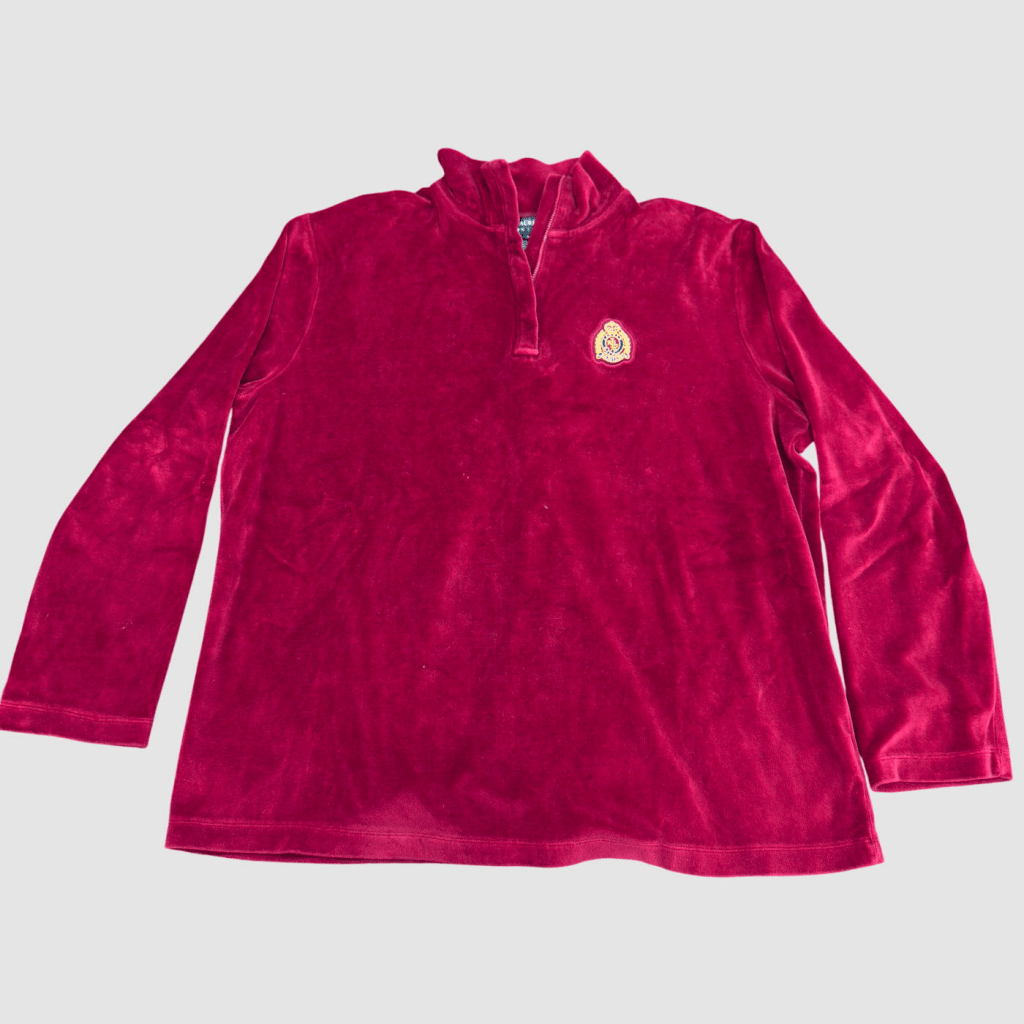 Vintage Lauren Ralph Lauren Red Quarter Zip, XL - Banana Stand