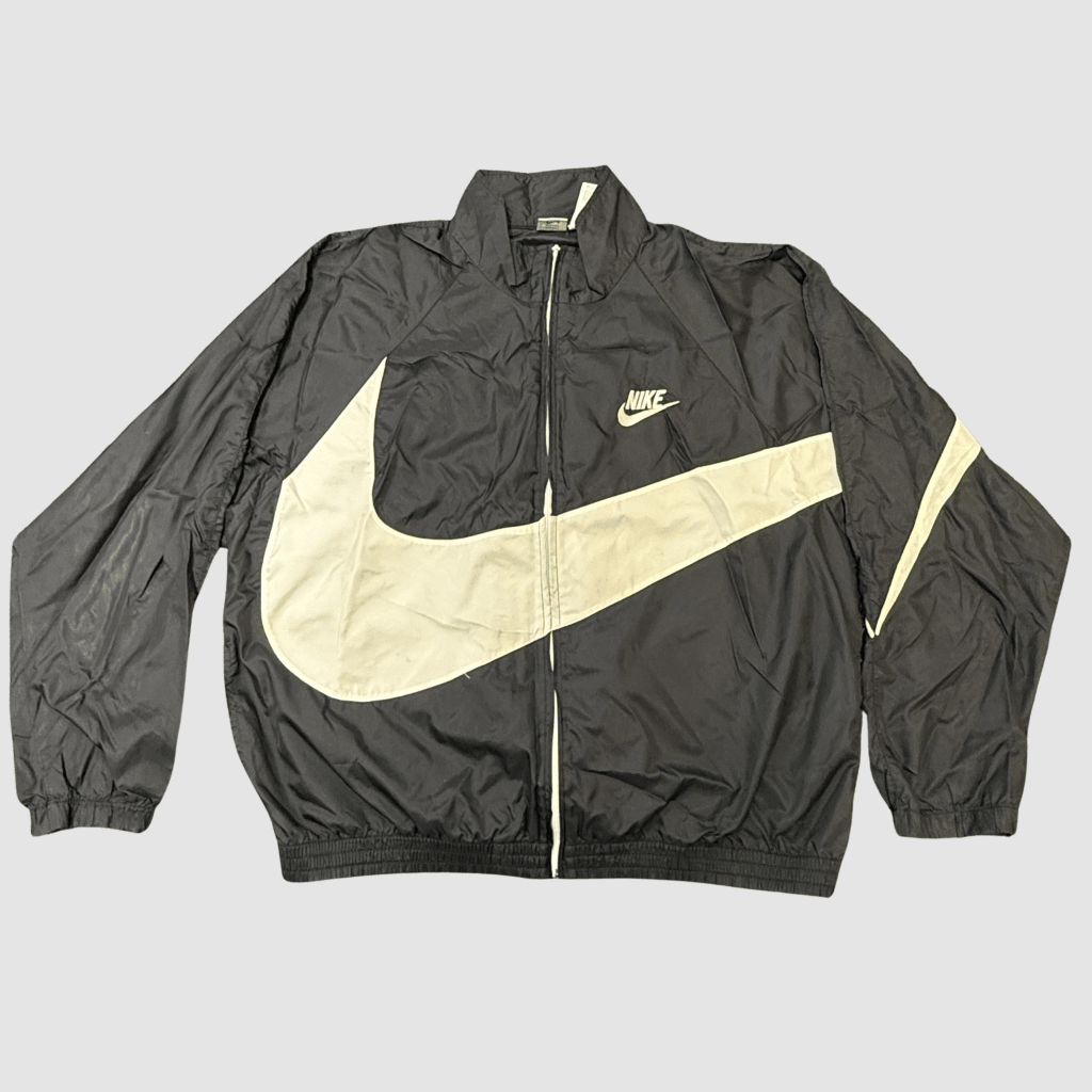Vintage Nike Large Swoosh Black Windbreaker, XL - Banana Stand